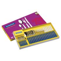 Jogo de Faqueiro New Kolor 24 peças Utensilios de mesa Cutelaria Tramontina Premium Luxo Conjunto de Talheres Aço Inox Facil de limpar Kit de Cutelaria para Refeições em Família Presente Moderno para Máquina de Lavar Louças Garfo Facas Colheres Mesa de Jantar de corte de servir Jogo de Faqueiro New Kolor 24 peças Utensilios de mesa Cutelaria Tramontina Premium Luxo Conjunto de Talheres Aço Inox Facil de limpar Kit de Cutelaria para Refeições em Família Presente Moderno para Máquina de Lavar Louças Garfo Facas Colheres Mesa de Jantar de corte de servir