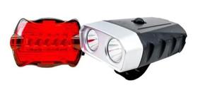 Jogo De Farol Lanterna Ciclismo Pedal Noturno Pisca Alerta