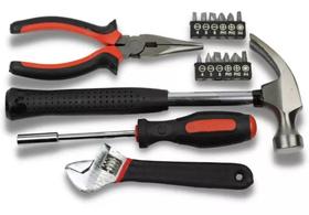 Jogo De Ferramentas 16 Peças Chave Bits Martelo Alicate Idea