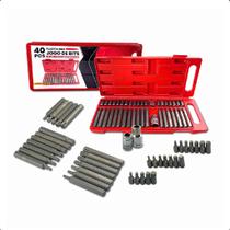 Jogo De Ferramentas 40 Peças Bit Torx Allen Multidentado Crv