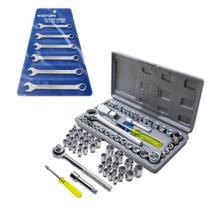 Jogo De Ferramentas 40 Peças Com Soquetes Fasterr Com Kit Chave Combinada 7 Peças