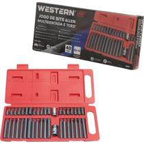 Jogo de Ferramentas Bits Allen Multidentada e E-Torx 40 Pçs