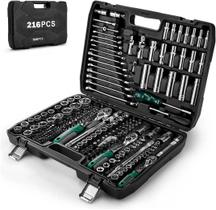 Jogo De Ferramentas Chave Allen Catraca Kit 216 Peças Completo Com Maleta