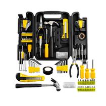 Jogo de Ferramentas com Maleta 200 Peças Preta Completo para Reparos, Manutenção e Uso Doméstico ou Profissional