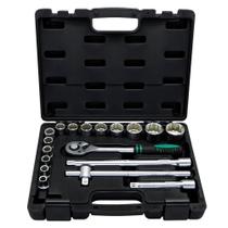 Jogo de ferramentas encaixe 1/2pol., cromo vanadio, maleta plastica, 18pcs // stels Jogo de ferramentas encaixe 1/2pol., cromo vanadio, maleta plastica, 18pcs // stels