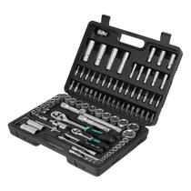 Jogo de ferramentas encaixe 1/4pol. e 1/2pol., cromo vanadio, maleta plastica, 94pcs // stels