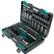 Jogo de Ferramentas Maleta Soquetes Encaixe Encaixe 1/2pol e 1/4pol Crv 109pcs Stels