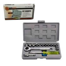 Jogo de ferrementas chve catraca 40 peças com estojo cor prateado