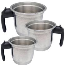 Jogo de Fervedores Caneco em Alumínio N 12 a 16 Polido 3 Peças