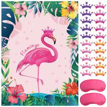 Jogo de festa ASTARON Pin The Crown on The Flamingo Kids Birthday