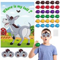 Jogo de festa NEBURORA Pin The Tail on The Donkey Kids com 30 caudas