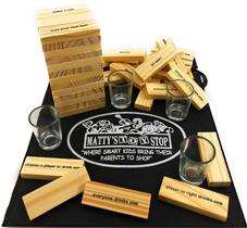 Jogo de festa para adultos Homeware Deluxe Drunken' Tower The Grab A Piece com bolsa de armazenamento exclusiva Matty's Toy Stop - Jogo de festa para adultos