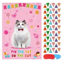 Jogo de festa Pin The Hat On The Cat Cat Birthday Party Kids