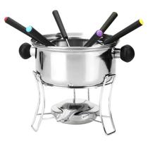 Jogo de fondue de inox com 10 peças 800ml Jogo de fondue de inox com 10 peças 800ml