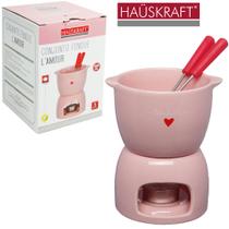 Jogo De Fondue De Porcelana L'amour Com 2 Garfos / Panela / Fogareiro / Vela Hauskraft 300ml