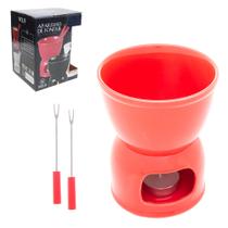 Jogo De Fondue De Porcelana Redondo Com 2 Garfos + Panela + Suporte E Vela Wolff 400ml Jogo De Fondue De Porcelana Redondo Com 2 Garfos + Panela + Suporte E Vela Wolff 400ml