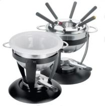 Jogo de fondue em açõ inox e cerâmica 11 peças Jogo de fondue em açõ inox e cerâmica 11 peças