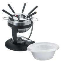 Jogo de fondue em aço inox e cerâmica L23xP20xA22,3cm 11 peças - Fracalanza