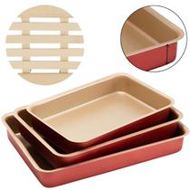 Jogo De Forma Alta 03 Peças Antiaderentes + Descanso Panela