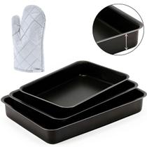 Jogo De Forma Alta 03 Peças Antiaderentes + Luva Térmica