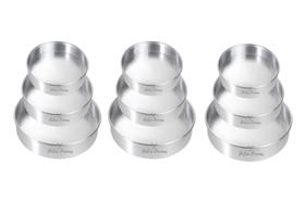 Jogo De Forma Assadeira Redonda 5 cm Altura 3 De 15 + 3 de 20 + 3 de 25 cm