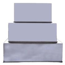 Jogo De Forma De Alumínio Quadrada Fundo Fixo 3 Peças