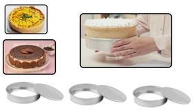 Jogo De Forma Fundo Falso Lisa Alumínio IF 35 Tamanho P, M e G Jogo De Forma Fundo Falso Lisa Alumínio IF 35 Tamanho P, M e G