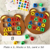Jogo de forma geométrica 3D Puzzle Baby Montessori Aprendizagem Educacional Interativo