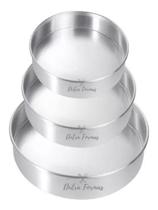 Jogo De Formas Assadeiras Redonda 5 cm Altura Kit 3 Peças 15 20 e 25