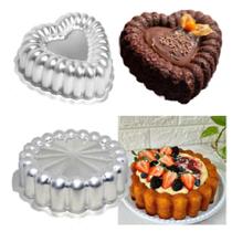 Jogo de Formas de Bolo Suíças, Forma Charlotte e Coração Gomado