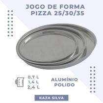 Jogo de Formas para Pizza Nº 25, 30 e 35 em Alumínio Polido