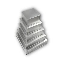 Jogo de formas quadradas para bolo alta 5 peças alumínio - DESTAC FORMAS