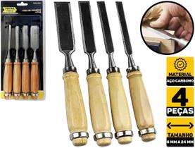 Jogo De Formões Para Madeira Entalhador Entalhe 4 Pcs Fertak 4811
