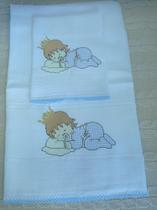 Jogo De Fralda Bordada 2 Peças