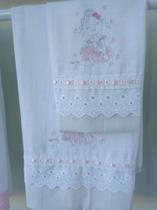 Jogo De Fralda Bordada 2 Peças