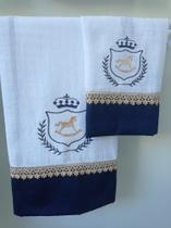 Jogo De Fralda Bordada 2 Peças