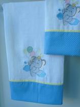 Jogo De Fralda Bordada 2 Peças