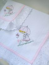 Jogo De Fralda Bordada 2 Peças