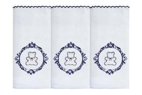 Jogo de Fralda de Ombro - Urso Arabesco Branco