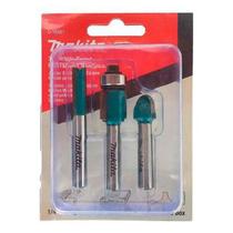 Jogo De Fresa Madeira Tupia 3709 1/4 3 Peças Makita D-16461