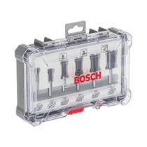 Jogo de fresas retas Bosch Standard encaixe de 1/4" 6 peças