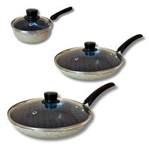 Jogo De Frigideira Rotoprint Antiaderente Com Tampa 3 Peças