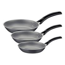 Jogo de Frigideiras com Tampa Tramontina Turim 3pçs Antiaderente - Grafite
