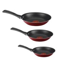 Jogo De Frigideiras Francesa 3 Pçs Antiaderente Verm Rochedo