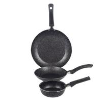 Jogo De Frigideiras Francesas 3 Peças 14 16 20cm Preto Nacional