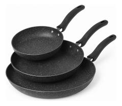 Jogo De Frigideiras Francesas 3 Peças 14 18 24Cm Preto Nacio Jogo De Frigideiras Francesas 3 Peças 14 18 24Cm Preto Nacio