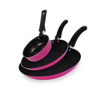 Jogo De Frigideiras Francesas 3 Peças 14 18 24cm Rosa Nacional Jogo De Frigideiras Francesas 3 Peças 14 18 24cm Rosa Nacional