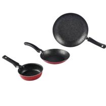 Jogo De Frigideiras Francesas 3 Peças 14 18 24cm Vermelho Nacional Jogo De Frigideiras Francesas 3 Peças 14 18 24cm Vermelho Nacional