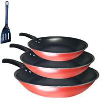 Jogo de Frigideiras Grande 3 Peças N 26cm, 24cm e 22cm Antiaderente Com 5 Camadas De Teflon