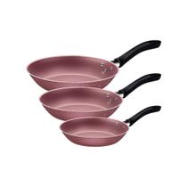 Jogo de Frigideiras Linz Antiaderente Starflon Max Rosa 03 Peças Tramontina - 20297409